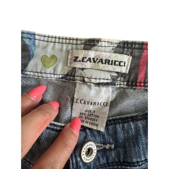 Z CAVARICCI Vintage y2k Denim Capris Pants Size 7 - Picture 5 of 8